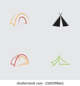 Camping-Logo-Vorlage für Vektorgrafik-Design