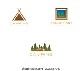 Set of Camping and outdoor adventure logo