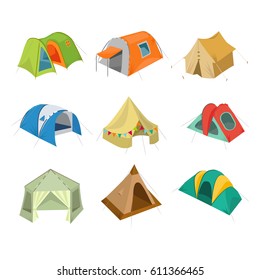 Set Camping Tent Icon Vector Illustration Stock Vector (Royalty Free ...