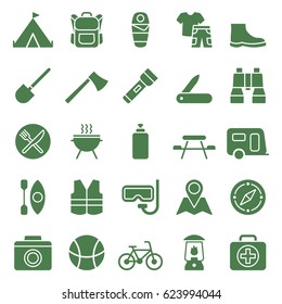 Set of camping and tourism icons. Vector illustration