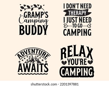 Set of camping  t-shirt design  