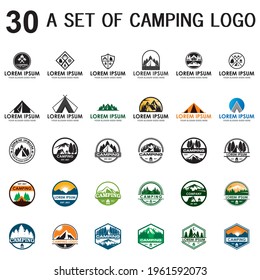set of camping vector , set of adventure logo