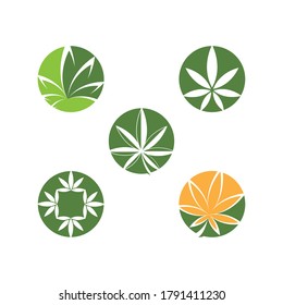 Establecer la naturaleza del símbolo vectorial de la plantilla de logotipo de Canabis