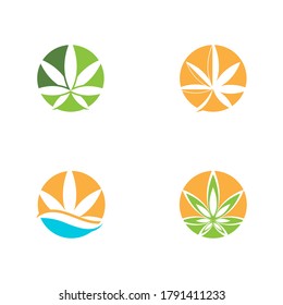 Establecer la naturaleza del símbolo vectorial de la plantilla de logotipo de Canabis