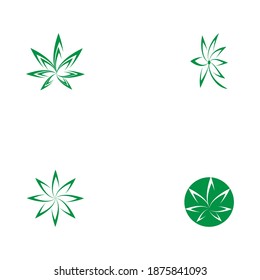 Establecer la naturaleza del símbolo vectorial de la plantilla de logotipo de Canabis