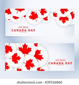 set of canada day banners