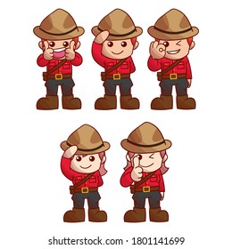 conjunto de caracteres canadá day con una apariencia opcional. vector kawaii premium