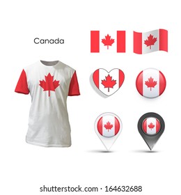 Set of Canada design over white background