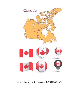 Set of Canada elements. Vector design