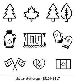 Set of Canada icon. Vector illustration.