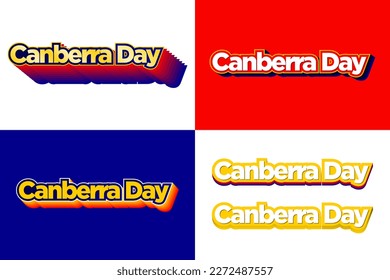 Set of Canberra Day Typographic Designs. Canberra Day Lettering. Vector Illustration. EPS 10.  svg