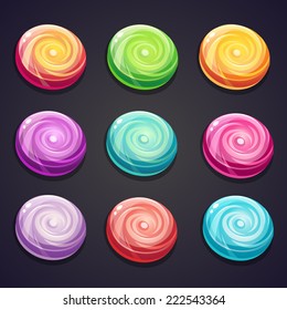 Set of candies of different colors for computer games
