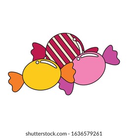 set of candies isolated icon vector illustration design