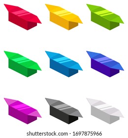 Set Candies wrapped lollipop isometric sweet food different colors. Vector isolated on white background