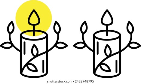 un conjunto de iconos de velas