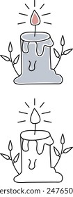 a set of candle icons