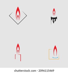 set of Candle light icon logo design vector template