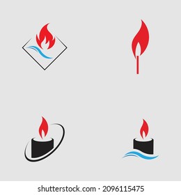 conjunto de plantillas vectoriales de diseño de iconos de luz de velas