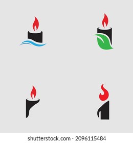 set of Candle light icon logo design vector template