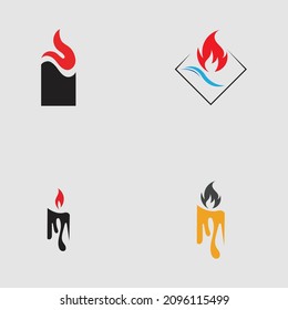 set of Candle light icon logo design vector template