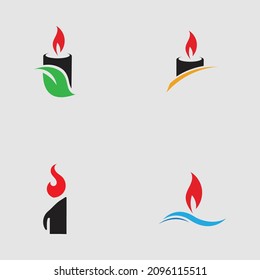 set of Candle light icon logo design vector template