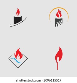 set of Candle light icon logo design vector template
