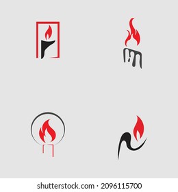 set of Candle light icon logo design vector template