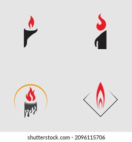 set of Candle light icon logo design vector template