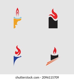 conjunto de plantillas vectoriales de diseño de iconos de luz de velas