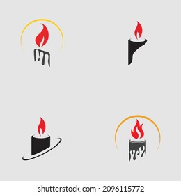 set of Candle light icon logo design vector template