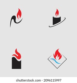 set of Candle light icon logo design vector template