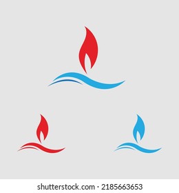 set Candle light icon logo design vector template