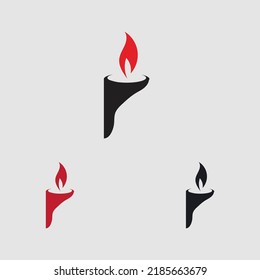 set Candle light icon logo design vector template