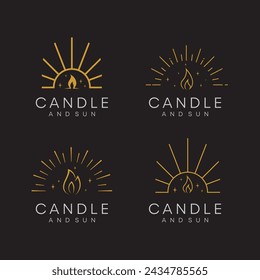 set of candle logo design  modern  minimalist  and elegant style.