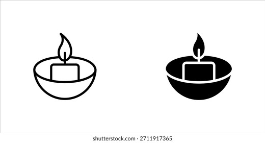 Set of candle vector icons in line style design for websites, apps, and UI design, isolated on a white background. Editable strokes. EPS 10 vector illustration.