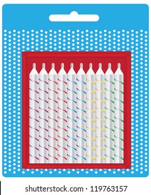 A set of candles for birthday cakes. Vector illustration.