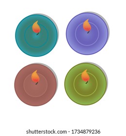 A set of candles. Spa. Vector illustration