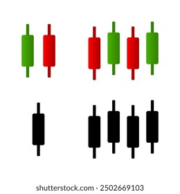 Set candlestick chart graph business icon vector design