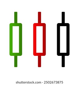 Set candlestick chart graph business icon vector design