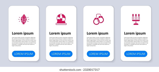 Ponga Candlestick, Esposas, bola mágica y piedra. Plantilla de infografía empresarial. Vector