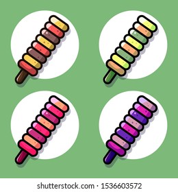 Set of Candy Halloween vector illustration with full colour and clean background