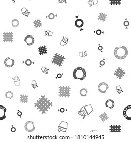 Set Candy, Ice cream in bowl, Donut and Cracker biscuit on seamless pattern. Vector