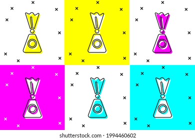 Set Candy icon isolated on color background.  Vector