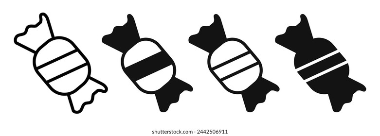 Set of Candy icon symbol. Vector Illustration.