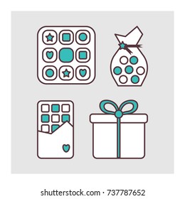 Set of candy icons.