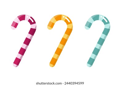 Set of candy illustrations on a white background for print, wall art, wallpaper, books, website, decoration