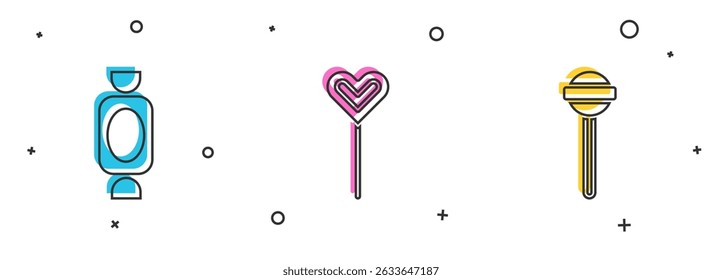 Set Candy, Lollipop and  icon. Vector
