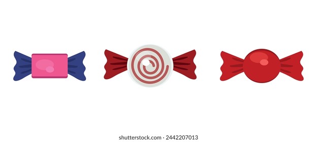 set of candy packaging with different flavors and models. vector illustration with white background