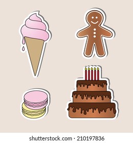 Set of candy and sweets