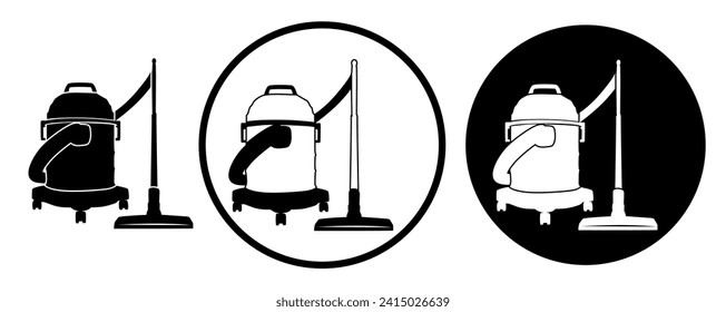 set Canister vacuum cleaner. home cleaning logo vector illustration